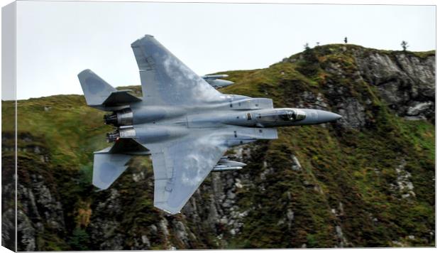 F15c Eagle low level in Wales    Canvas Print by Philip Catleugh
