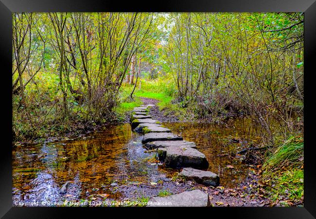 Stepping stones Newtonmore Framed Print by Rosaline Napier