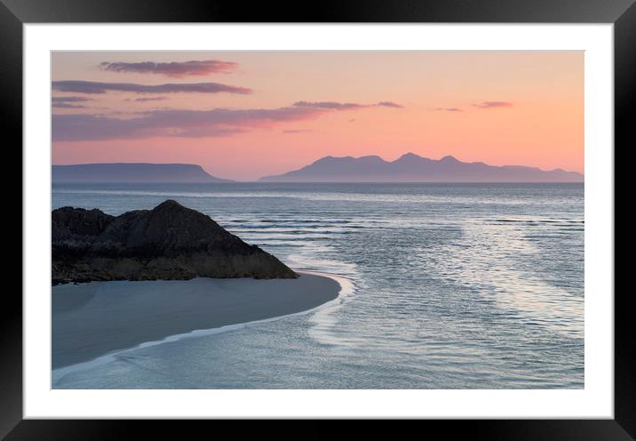 Eigg and Rumm at Sunset on Scotlands stunning west Framed Mounted Print by Robert McCristall