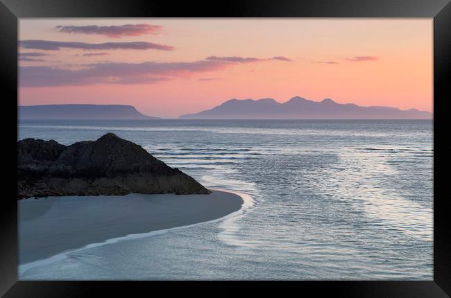 Eigg and Rumm at Sunset on Scotlands stunning west Framed Print by Robert McCristall