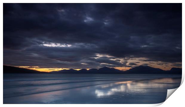 Luskentyre at the end of sunset Print by Robert McCristall