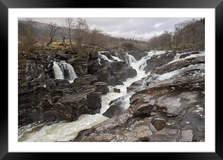 Eas Urchaidh falls in Glen Orchy Framed Mounted Print by Robert McCristall