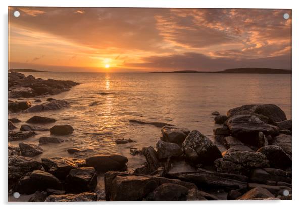 Clachan Sands sunset Acrylic by Robert McCristall