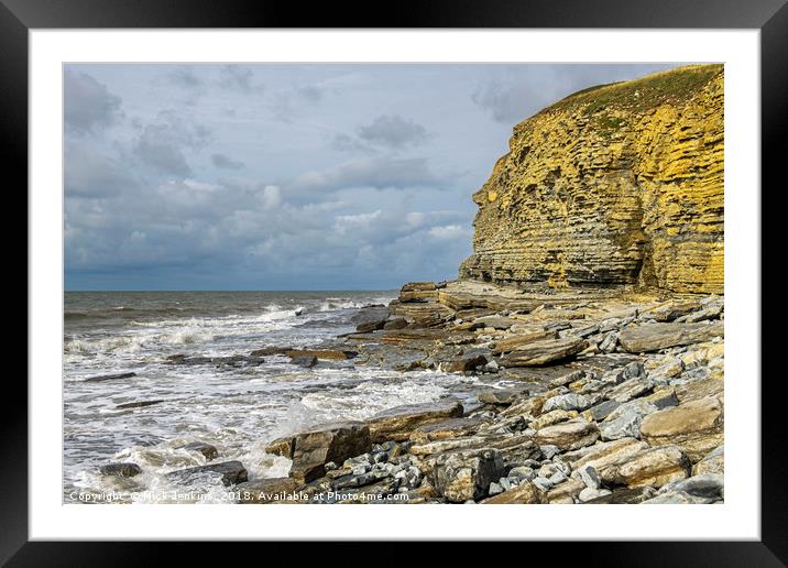 Cliffs at Dunraven Bay Southerndown Framed Mounted Print by Nick Jenkins