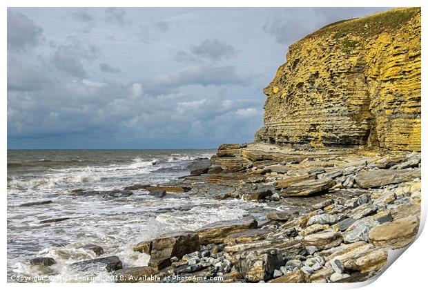 Cliffs at Dunraven Bay Southerndown Print by Nick Jenkins