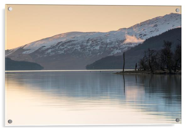Loch Sunrise Acrylic by Robert McCristall