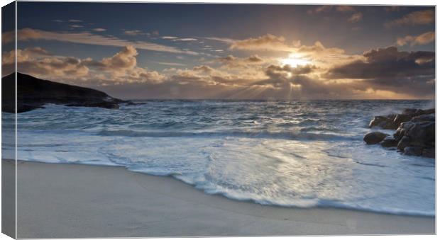 Evening sunset on the Isle of Vattersay Canvas Print by Robert McCristall