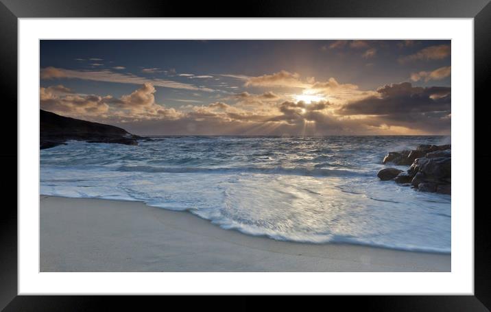 Evening sunset on the Isle of Vattersay Framed Mounted Print by Robert McCristall