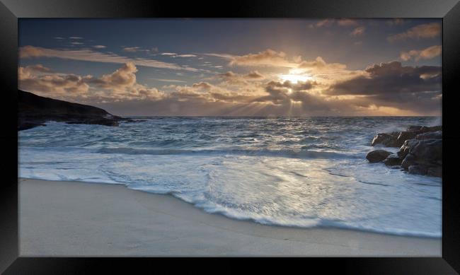 Evening sunset on the Isle of Vattersay Framed Print by Robert McCristall