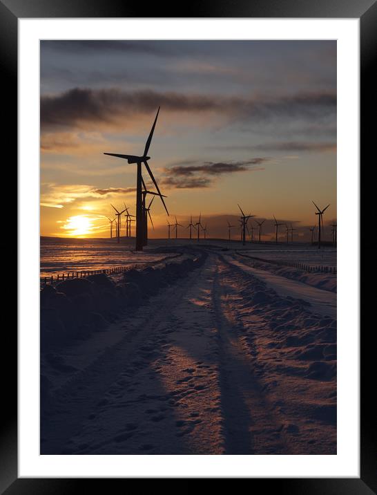Windfarm sunset Framed Mounted Print by Robert McCristall