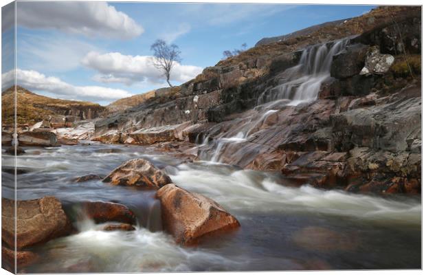 River Etive water fall Canvas Print by Robert McCristall
