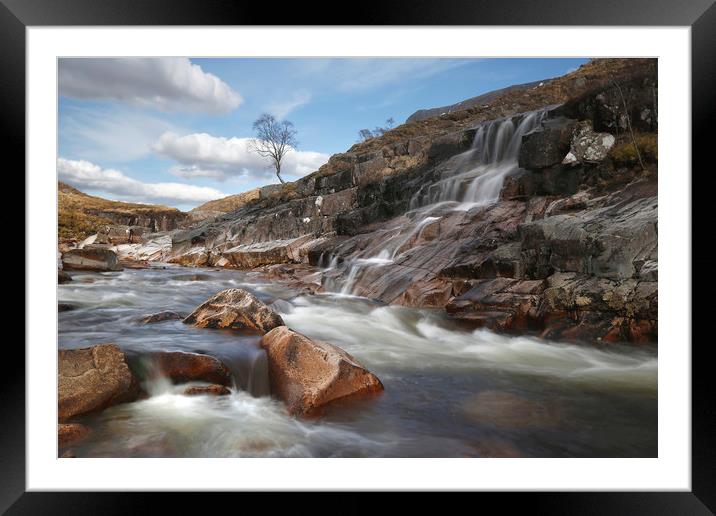 River Etive water fall Framed Mounted Print by Robert McCristall