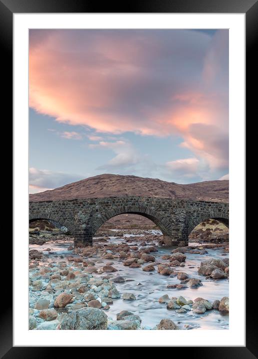 The old Bridge over the River Sligachan Framed Mounted Print by Robert McCristall