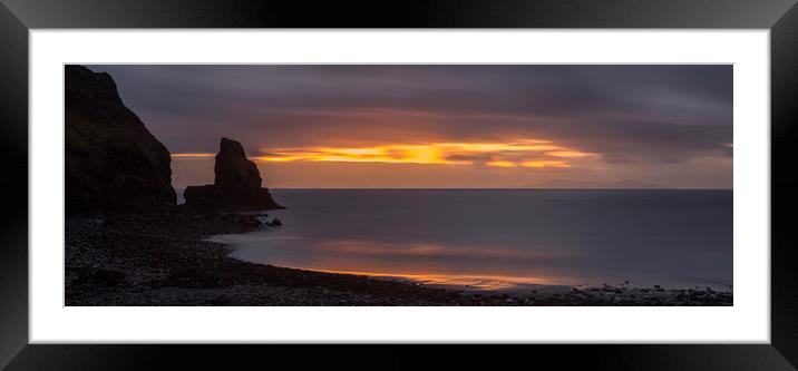 Talisker sea stack in sunset Framed Mounted Print by Robert McCristall