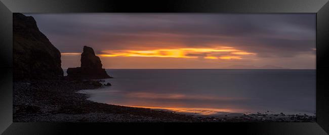 Talisker sea stack in sunset Framed Print by Robert McCristall