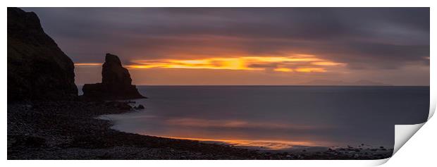 Talisker sea stack in sunset Print by Robert McCristall