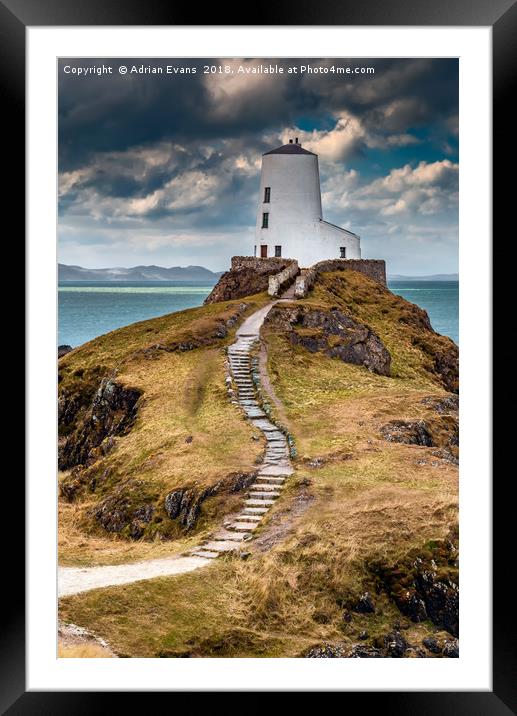 Twr Mawr Lighthouse  Anglesey Framed Mounted Print by Adrian Evans