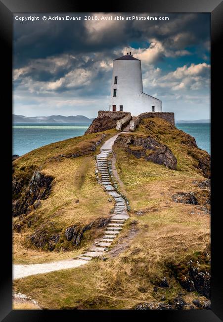 Twr Mawr Lighthouse  Anglesey Framed Print by Adrian Evans