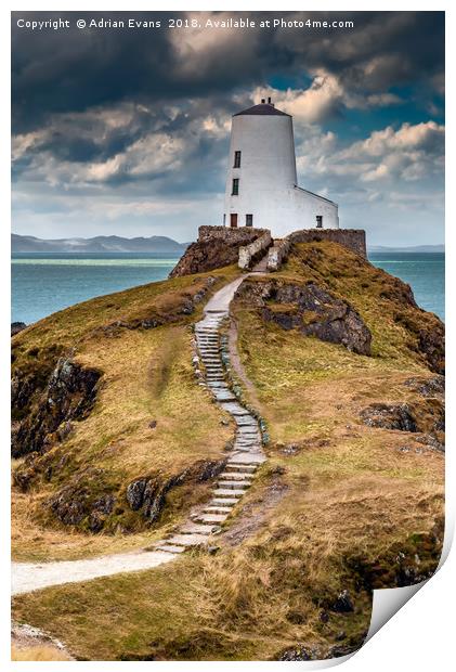 Twr Mawr Lighthouse  Anglesey Print by Adrian Evans