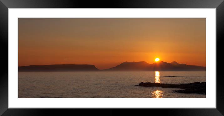 Sunset over Eigg & Rumm Framed Mounted Print by Robert McCristall