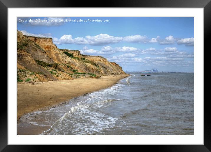 Walton on the Naze Beach Essex Framed Mounted Print by Diana Mower
