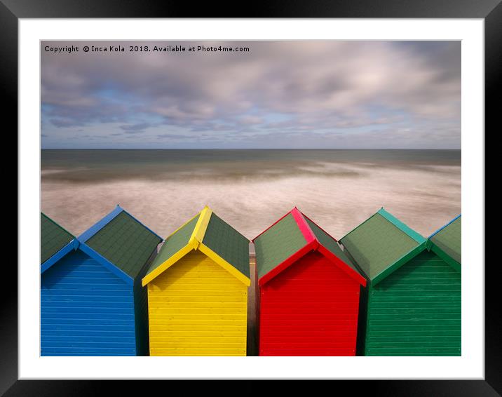 Beach Huts In Whibty Framed Mounted Print by Inca Kala