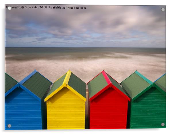 Beach Huts In Whibty Acrylic by Inca Kala