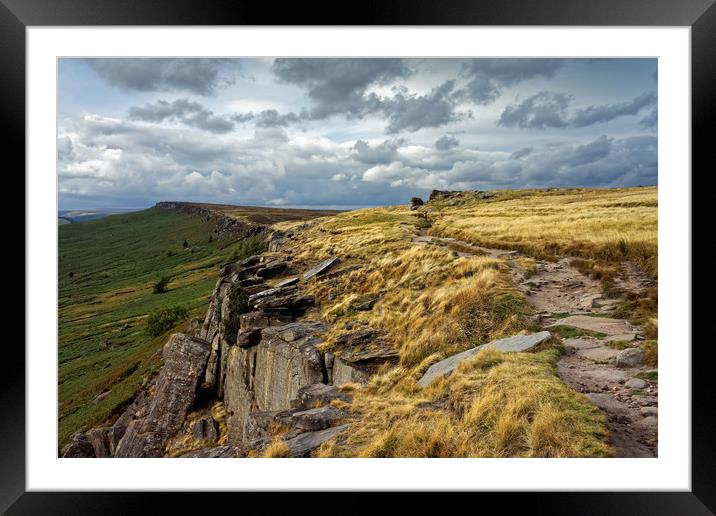 View along Stanage Edge                            Framed Mounted Print by Darren Galpin