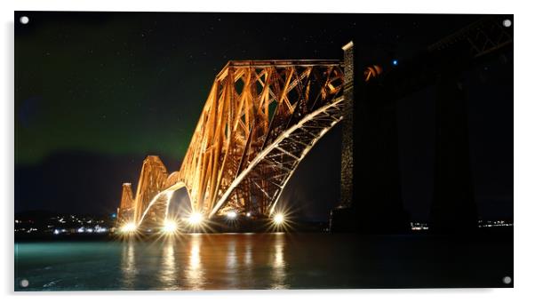 Forth Bridge Stars & Aurora Acrylic by JC studios LRPS ARPS