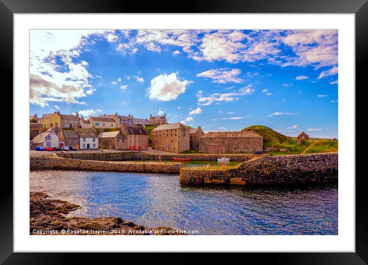 Portsoy Harbour Framed Mounted Print by Rosaline Napier