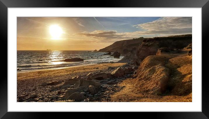 Sunset cove Framed Mounted Print by Andrew Driver