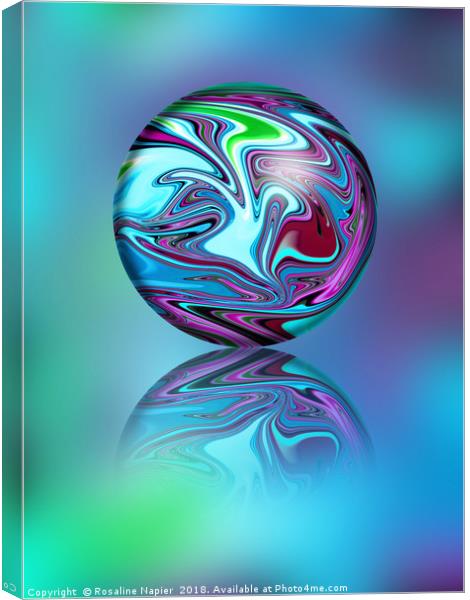 Purple and turquoise digital ball Canvas Print by Rosaline Napier