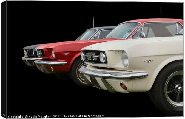 Mustangs All In A Row Canvas Print by Kevin Maughan