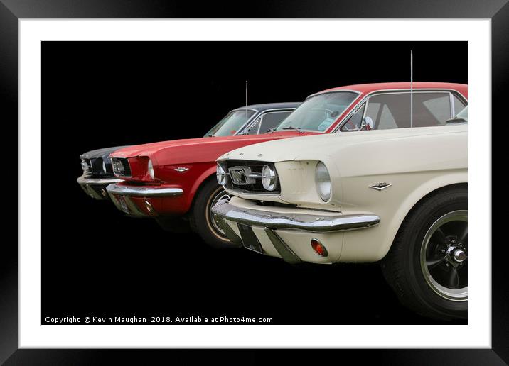 Mustangs All In A Row Framed Mounted Print by Kevin Maughan