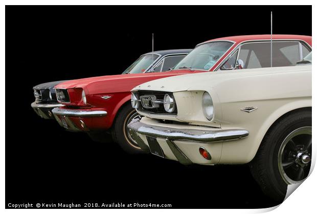 Mustangs All In A Row Print by Kevin Maughan