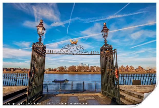 Gates to the River Thames London Print by Rosaline Napier