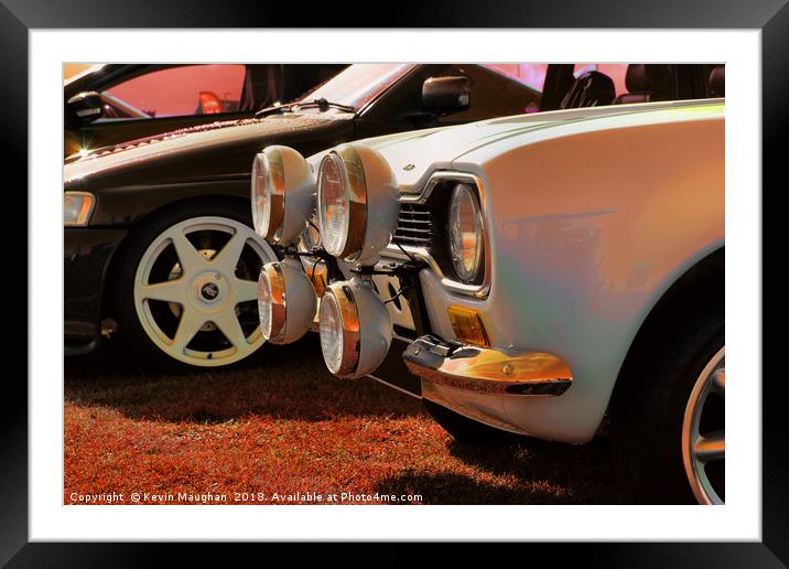 Ford Escort Lights Framed Mounted Print by Kevin Maughan