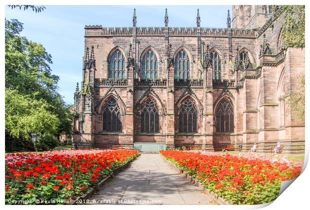 cathedral and gardens Print by Kevin Hellon