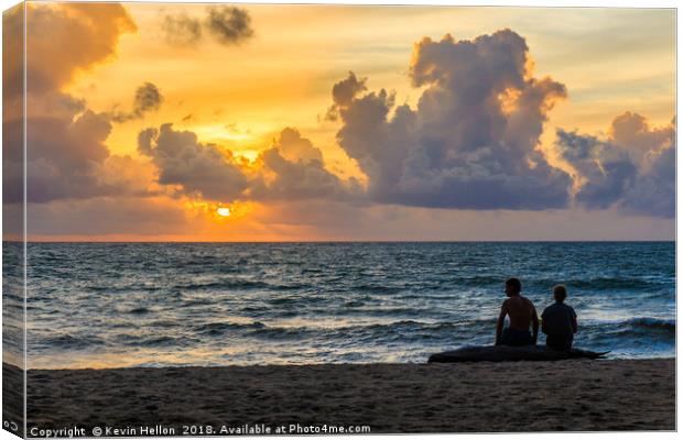 Watching the sunset Canvas Print by Kevin Hellon