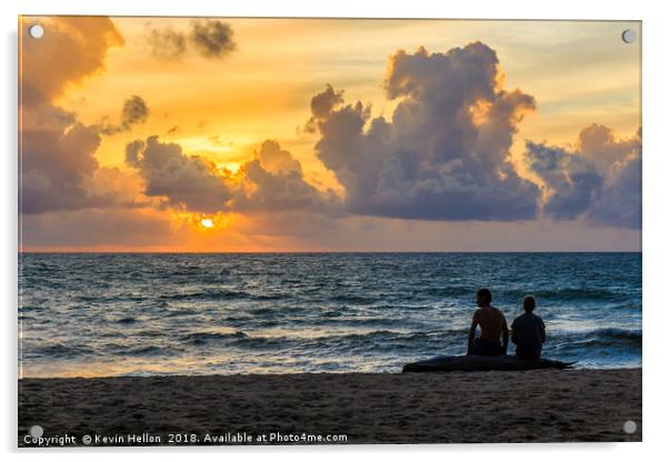 Watching the sunset Acrylic by Kevin Hellon