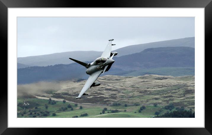RAF Typhoon low level in Wales at the Mach Loop  1 Framed Mounted Print by Philip Catleugh