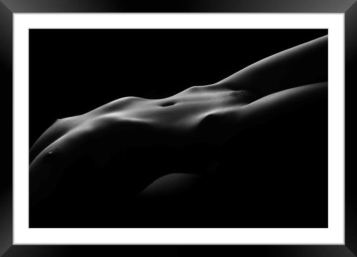 Bodyscape nude woman Framed Mounted Print by Johan Swanepoel