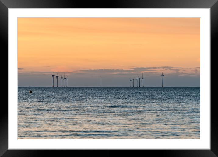 A north sea wind farm. Framed Mounted Print by Alan Glicksman