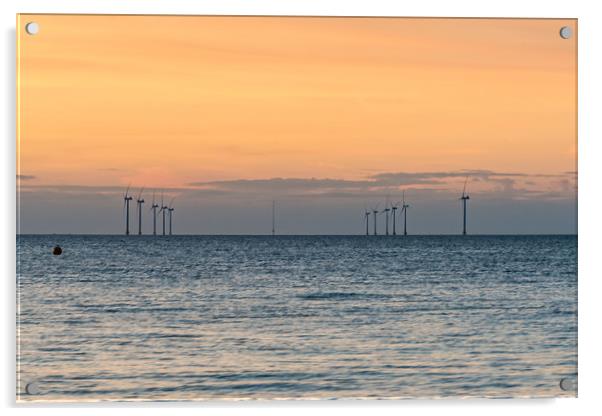 A north sea wind farm. Acrylic by Alan Glicksman