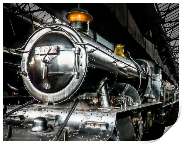 In Didcot Engine Shed - 5322 Print by Mike Lanning