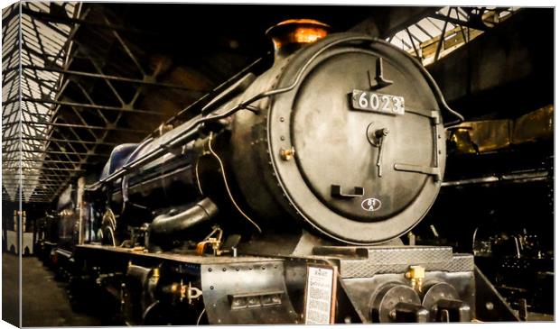 In Didcot Engine Shed - 6023 Canvas Print by Mike Lanning