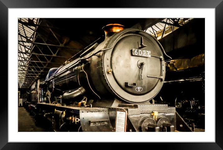 In Didcot Engine Shed - 6023 Framed Mounted Print by Mike Lanning