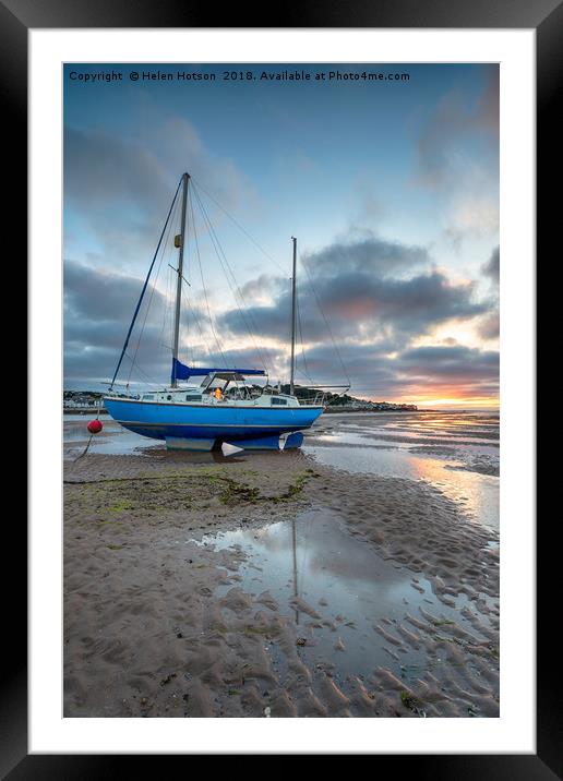Sunset at Instow in devon Framed Mounted Print by Helen Hotson