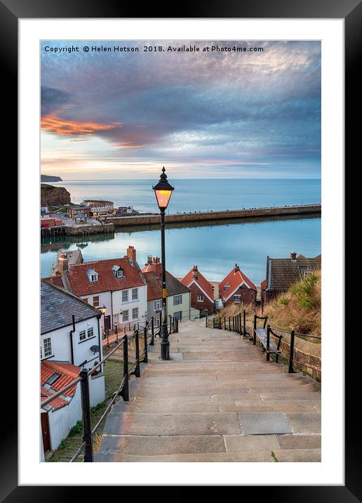 Night Falls Over Whitby Framed Mounted Print by Helen Hotson