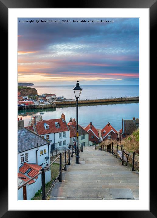 The 199 Steps at Whitby in Yorkshire Framed Mounted Print by Helen Hotson